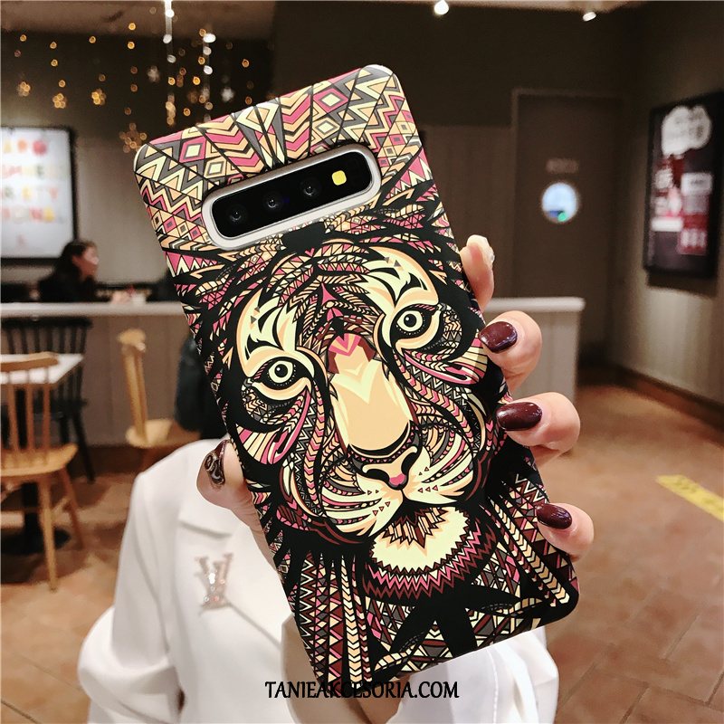 Etui Samsung Galaxy S10+ Zwierzę Tendencja Purpurowy, Pokrowce Samsung Galaxy S10+ Cienkie Nubuku Świecące