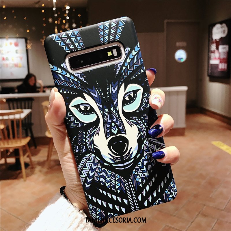 Etui Samsung Galaxy S10+ Zwierzę Tendencja Purpurowy, Pokrowce Samsung Galaxy S10+ Cienkie Nubuku Świecące