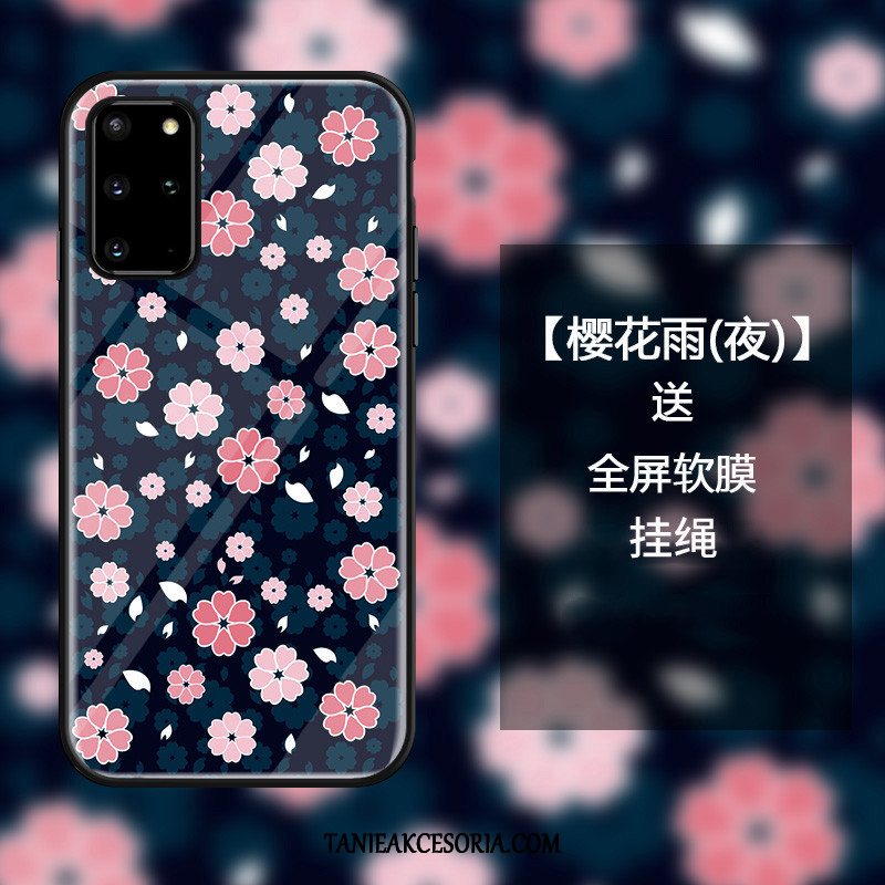 Etui Samsung Galaxy S20+ Świeży Osobowość Szkło, Obudowa Samsung Galaxy S20+ Proste Sakura Telefon Komórkowy