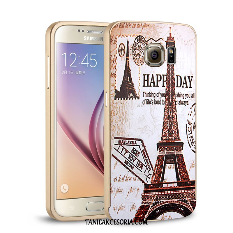 Etui Samsung Galaxy S6 Edge Ochraniacz Metal Nowy, Futerał Samsung Galaxy S6 Edge Gwiazda Granica Czarny