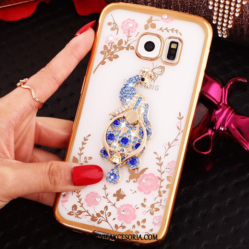 Etui Samsung Galaxy S6 Klamra Telefon Komórkowy Rhinestone, Pokrowce Samsung Galaxy S6 Ochraniacz Ring Różowe