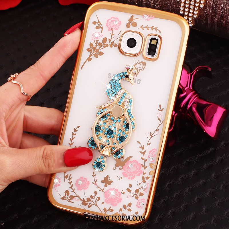 Etui Samsung Galaxy S6 Klamra Telefon Komórkowy Rhinestone, Pokrowce Samsung Galaxy S6 Ochraniacz Ring Różowe