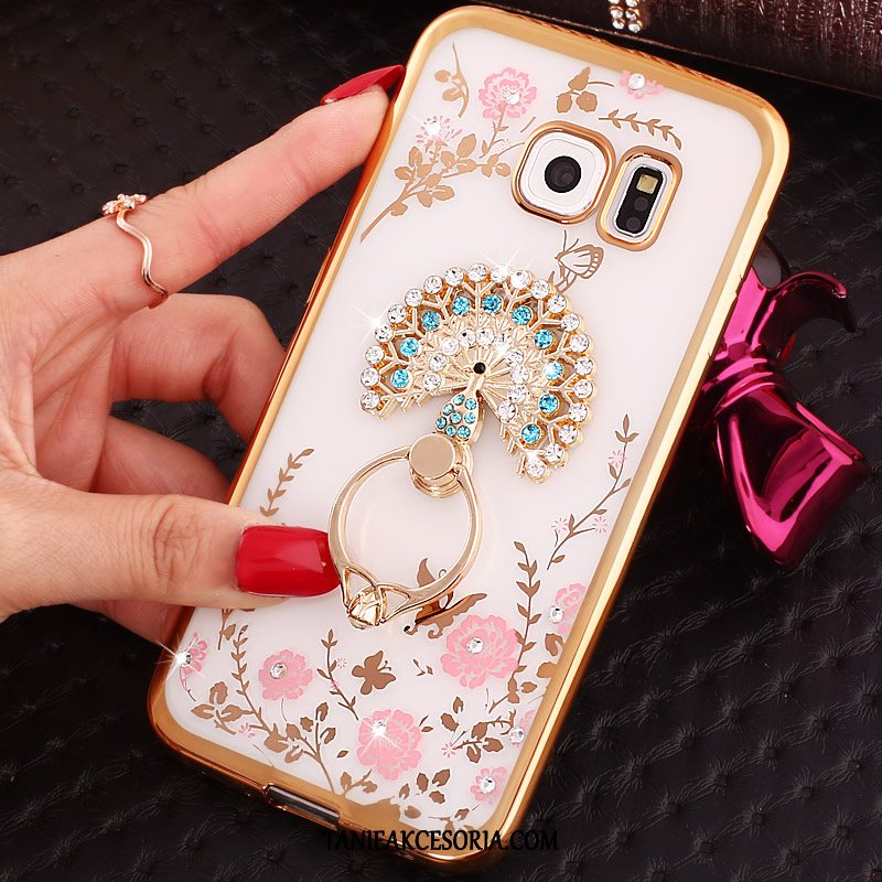 Etui Samsung Galaxy S6 Klamra Telefon Komórkowy Rhinestone, Pokrowce Samsung Galaxy S6 Ochraniacz Ring Różowe