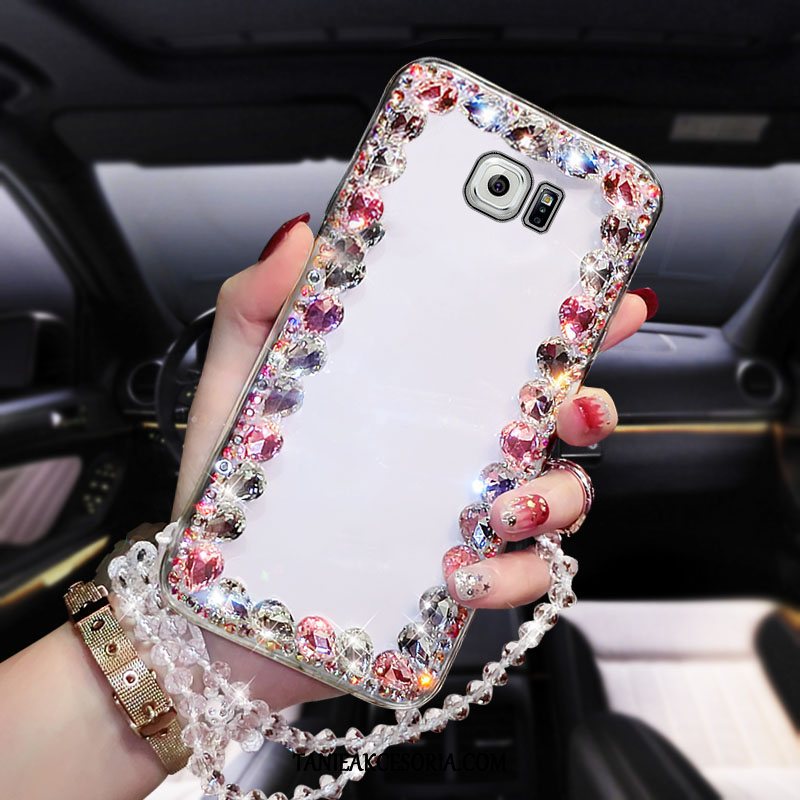 Etui Samsung Galaxy S6 Rhinestone Ochraniacz Zielony, Futerał Samsung Galaxy S6 Miękki Tendencja Przezroczysty