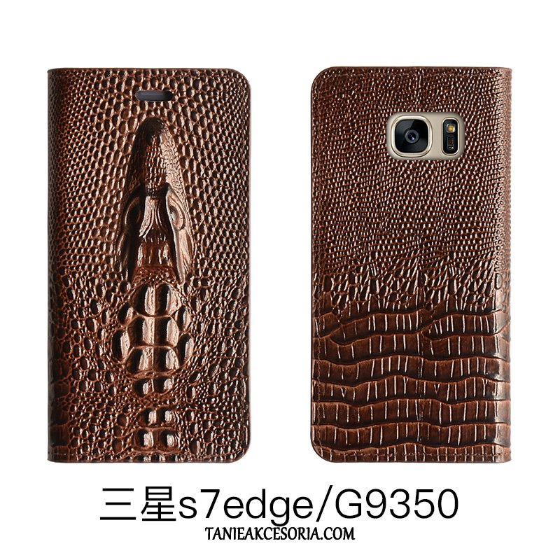 Etui Samsung Galaxy S7 Edge All Inclusive Czarny Prawdziwa Skóra, Obudowa Samsung Galaxy S7 Edge Ochraniacz Gwiazda Wysoki Koniec