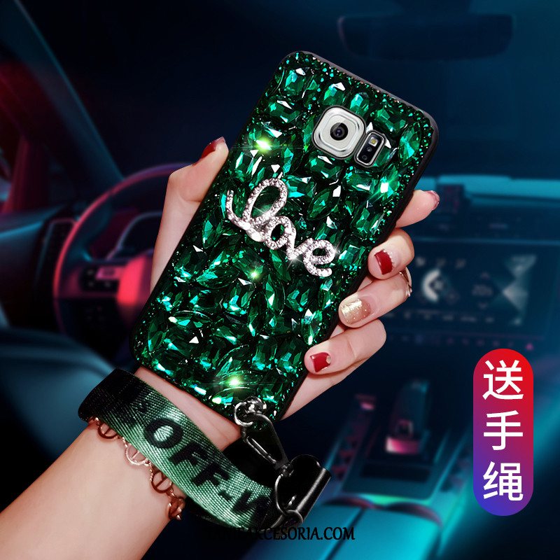 Etui Samsung Galaxy S7 Edge Rhinestone Zielony Gwiazda, Pokrowce Samsung Galaxy S7 Edge Luksusowy Telefon Komórkowy All Inclusive