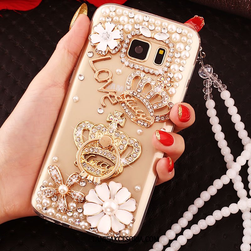 Etui Samsung Galaxy S7 Edge Silikonowe Złoto Gwiazda, Futerał Samsung Galaxy S7 Edge Rhinestone Miękki Anti-fall