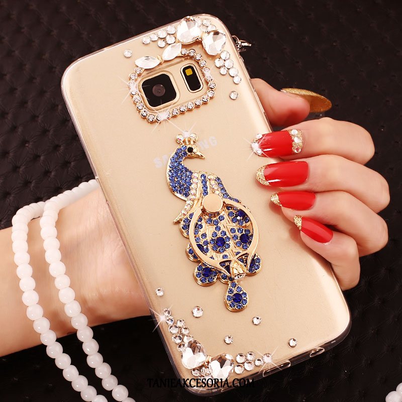 Etui Samsung Galaxy S7 Edge Silikonowe Złoto Gwiazda, Futerał Samsung Galaxy S7 Edge Rhinestone Miękki Anti-fall