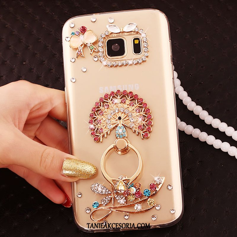 Etui Samsung Galaxy S7 Edge Silikonowe Złoto Gwiazda, Futerał Samsung Galaxy S7 Edge Rhinestone Miękki Anti-fall