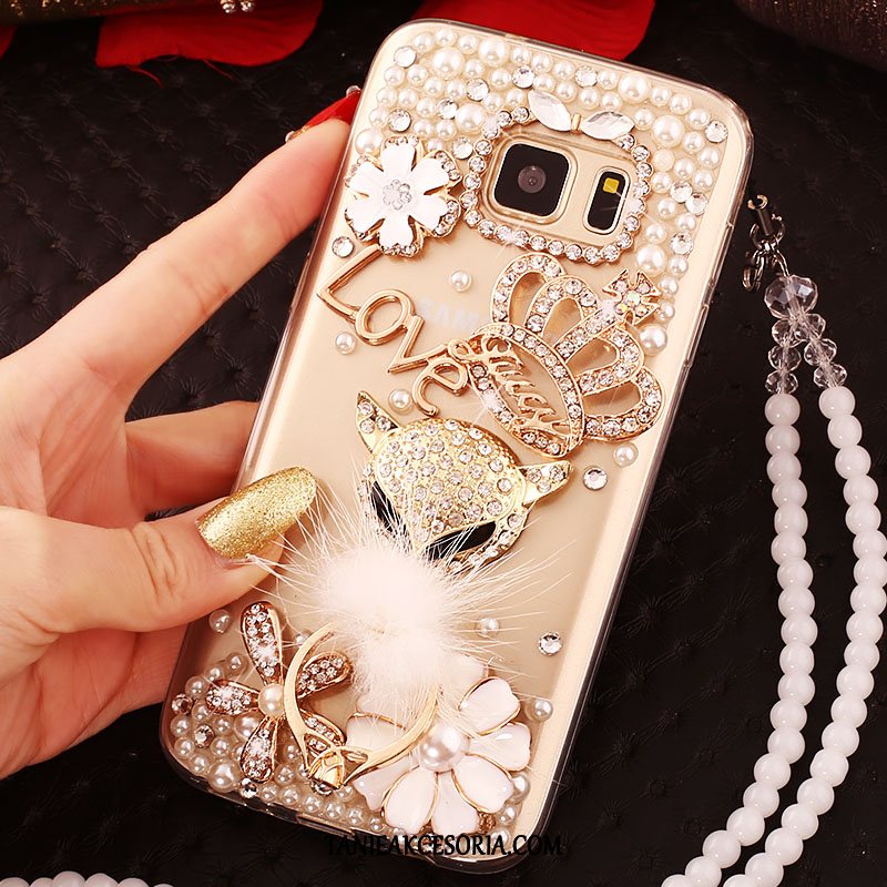 Etui Samsung Galaxy S7 Edge Silikonowe Złoto Gwiazda, Futerał Samsung Galaxy S7 Edge Rhinestone Miękki Anti-fall