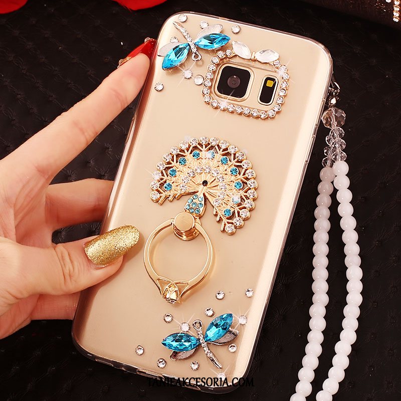 Etui Samsung Galaxy S7 Edge Silikonowe Złoto Gwiazda, Futerał Samsung Galaxy S7 Edge Rhinestone Miękki Anti-fall