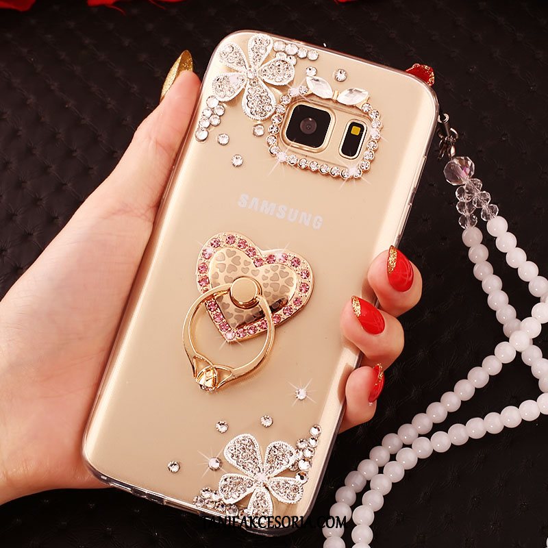 Etui Samsung Galaxy S7 Edge Silikonowe Złoto Gwiazda, Futerał Samsung Galaxy S7 Edge Rhinestone Miękki Anti-fall