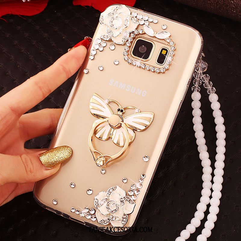 Etui Samsung Galaxy S7 Edge Silikonowe Złoto Gwiazda, Futerał Samsung Galaxy S7 Edge Rhinestone Miękki Anti-fall