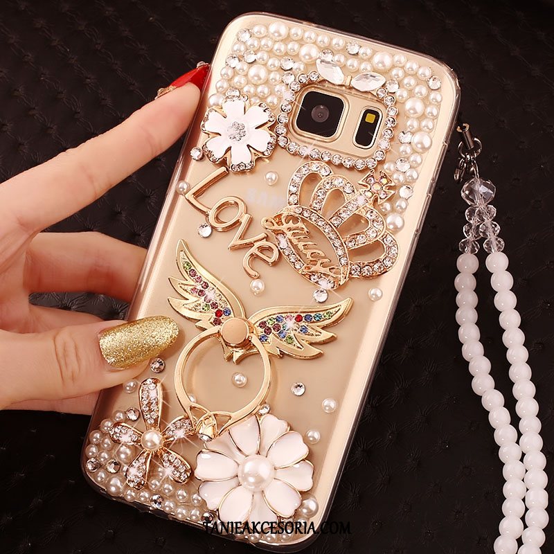 Etui Samsung Galaxy S7 Edge Silikonowe Złoto Gwiazda, Futerał Samsung Galaxy S7 Edge Rhinestone Miękki Anti-fall