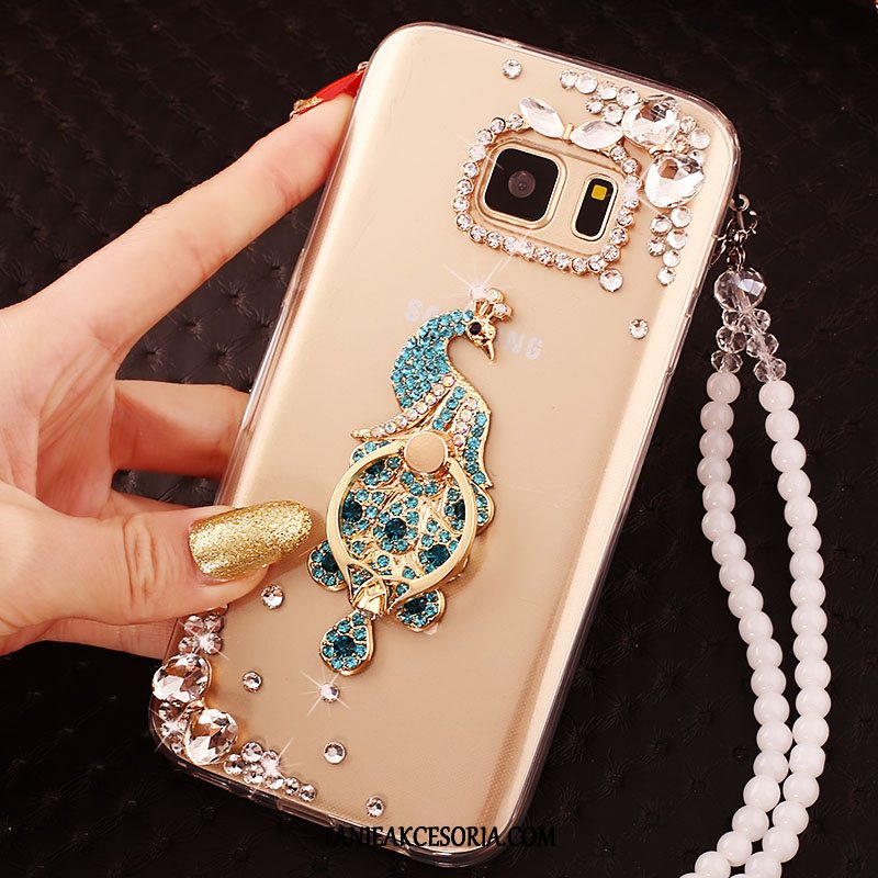 Etui Samsung Galaxy S7 Edge Silikonowe Złoto Gwiazda, Futerał Samsung Galaxy S7 Edge Rhinestone Miękki Anti-fall