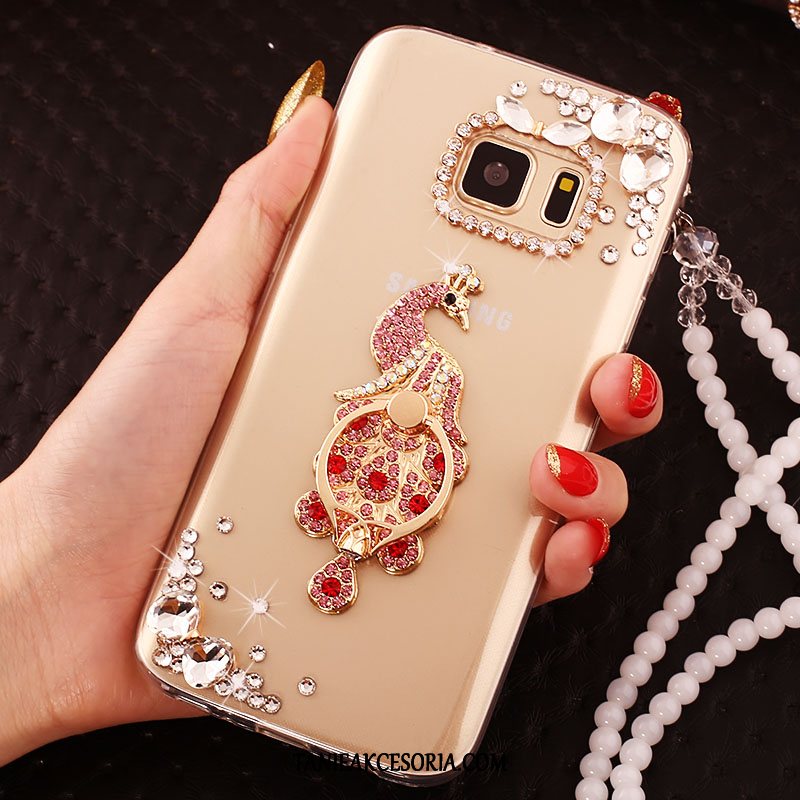 Etui Samsung Galaxy S7 Edge Silikonowe Złoto Gwiazda, Futerał Samsung Galaxy S7 Edge Rhinestone Miękki Anti-fall