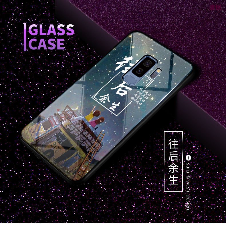 Etui Samsung Galaxy S9+ Sakura Biznes Anti-fall, Pokrowce Samsung Galaxy S9+ Szkło Hartowane Nubuku Gwiazda