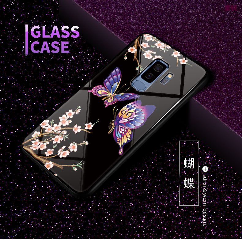 Etui Samsung Galaxy S9+ Sakura Biznes Anti-fall, Pokrowce Samsung Galaxy S9+ Szkło Hartowane Nubuku Gwiazda