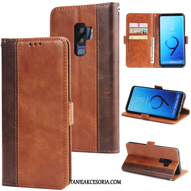 Etui Samsung Galaxy S9+ Skórzany Futerał Niebieski Silikonowe, Pokrowce Samsung Galaxy S9+ Mieszane Kolory Moda Miękki