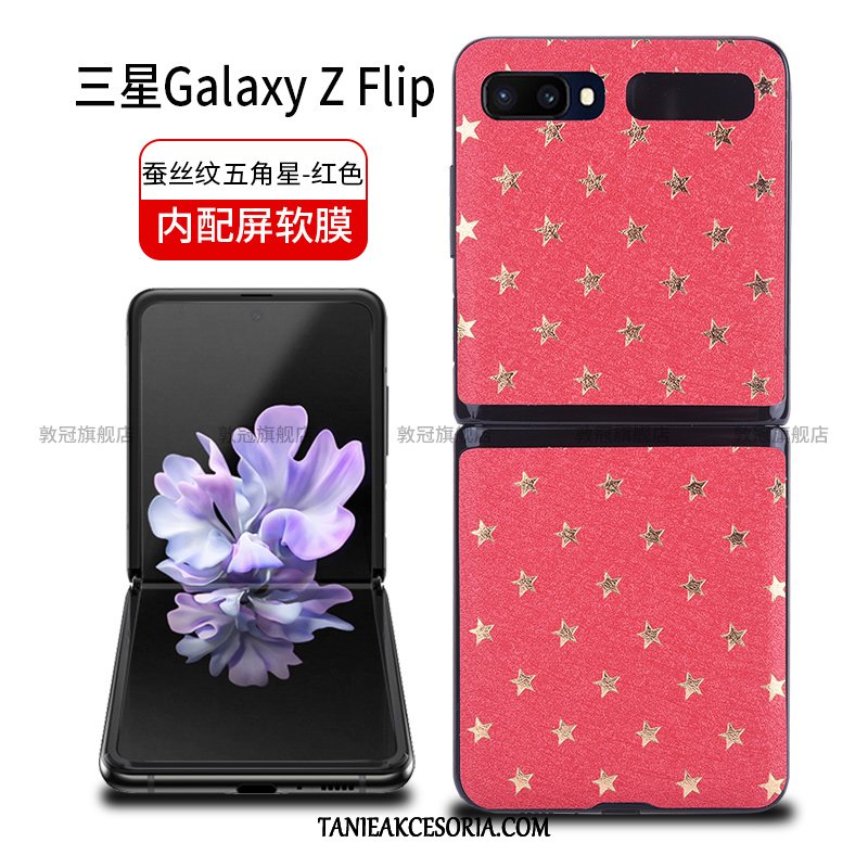 Etui Samsung Z Flip Filmy Skórzany Futerał Składać, Obudowa Samsung Z Flip Anti-fall Gwiazda Ochrona Przeciwwybuchowa