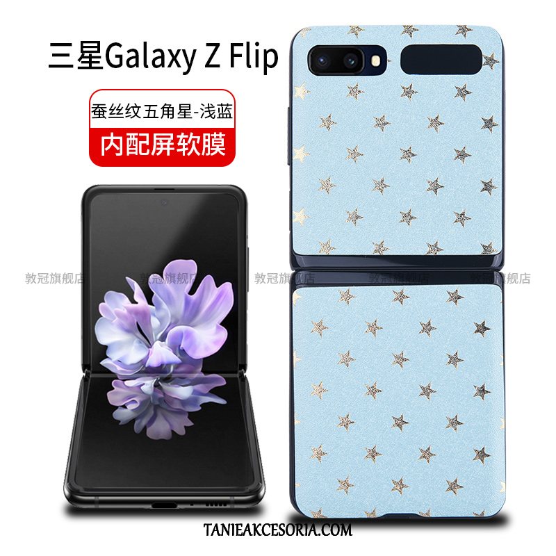 Etui Samsung Z Flip Filmy Skórzany Futerał Składać, Obudowa Samsung Z Flip Anti-fall Gwiazda Ochrona Przeciwwybuchowa