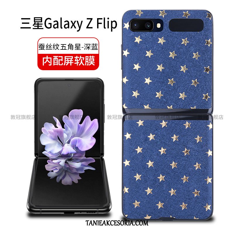 Etui Samsung Z Flip Filmy Skórzany Futerał Składać, Obudowa Samsung Z Flip Anti-fall Gwiazda Ochrona Przeciwwybuchowa