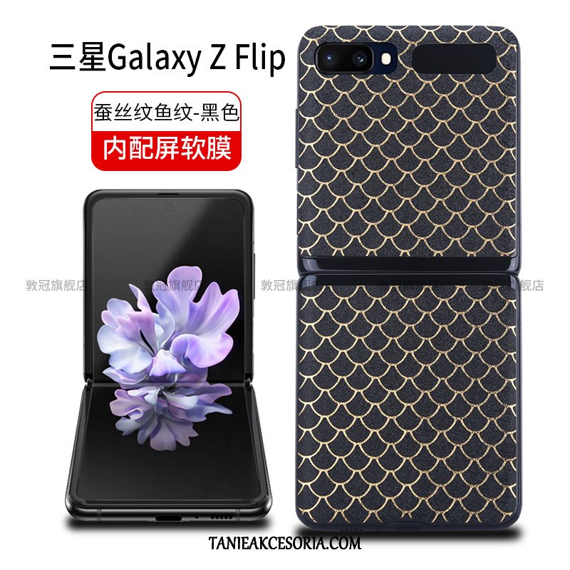 Etui Samsung Z Flip Filmy Skórzany Futerał Składać, Obudowa Samsung Z Flip Anti-fall Gwiazda Ochrona Przeciwwybuchowa