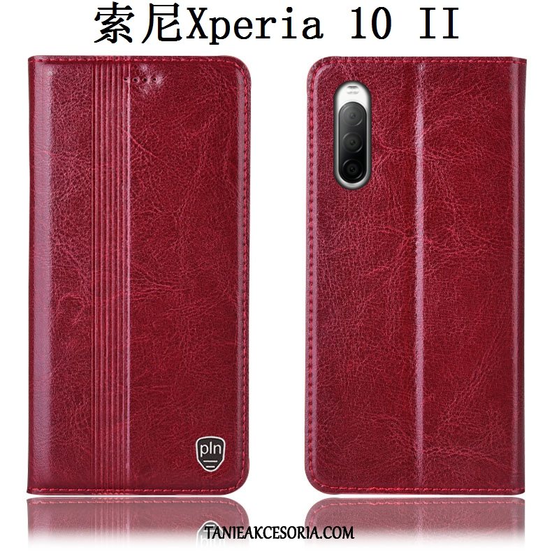 Etui Sony Xperia 10 Ii Ochraniacz Anti-fall Prawdziwa Skóra, Pokrowce Sony Xperia 10 Ii Czarny Telefon Komórkowy All Inclusive