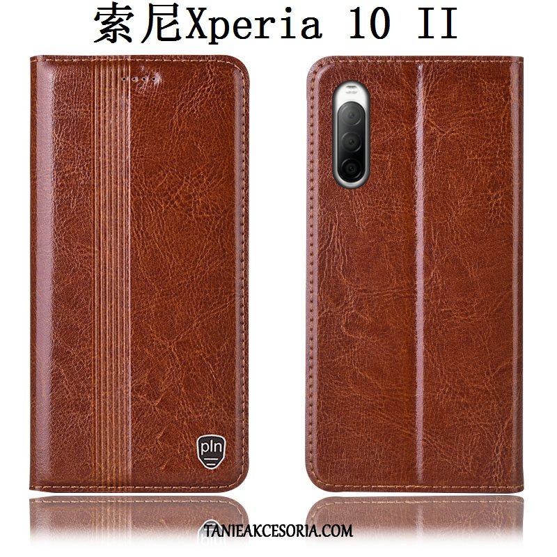 Etui Sony Xperia 10 Ii Ochraniacz Anti-fall Prawdziwa Skóra, Pokrowce Sony Xperia 10 Ii Czarny Telefon Komórkowy All Inclusive