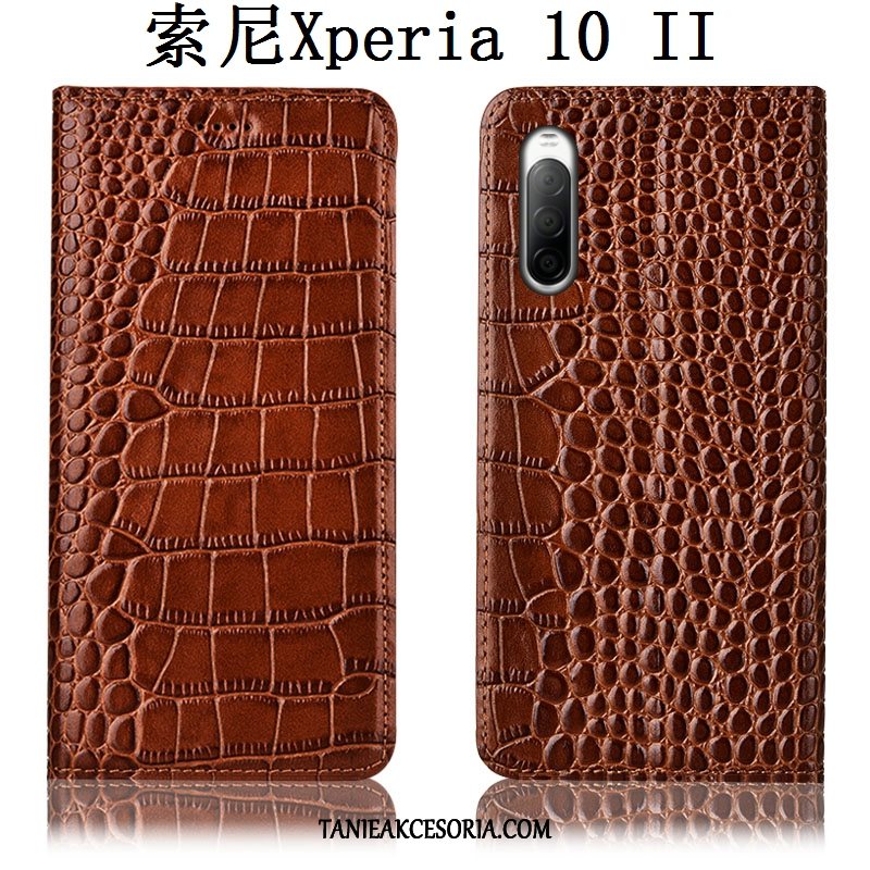 Etui Sony Xperia 10 Ii Skórzany Futerał Krokodyl Anti-fall, Pokrowce Sony Xperia 10 Ii Telefon Komórkowy Ochraniacz Czarny