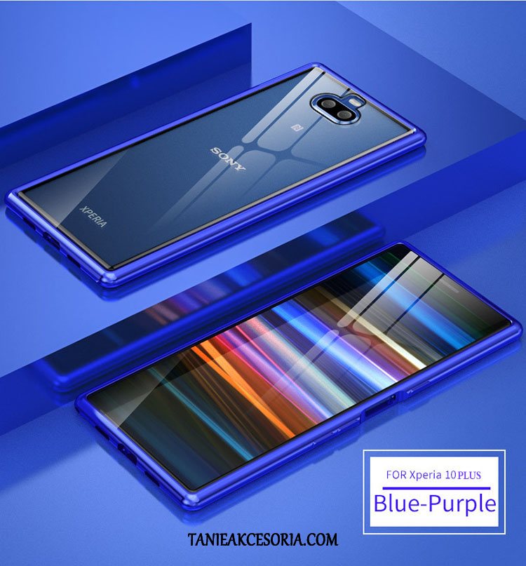 Etui Sony Xperia 10 Plus Telefon Komórkowy Granica Bicolored, Futerał Sony Xperia 10 Plus Jedwab Szkło Purpurowy