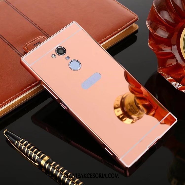 Etui Sony Xperia Xa2 Lustro Poszycie Różowe, Futerał Sony Xperia Xa2 Granica Metal Ochraniacz