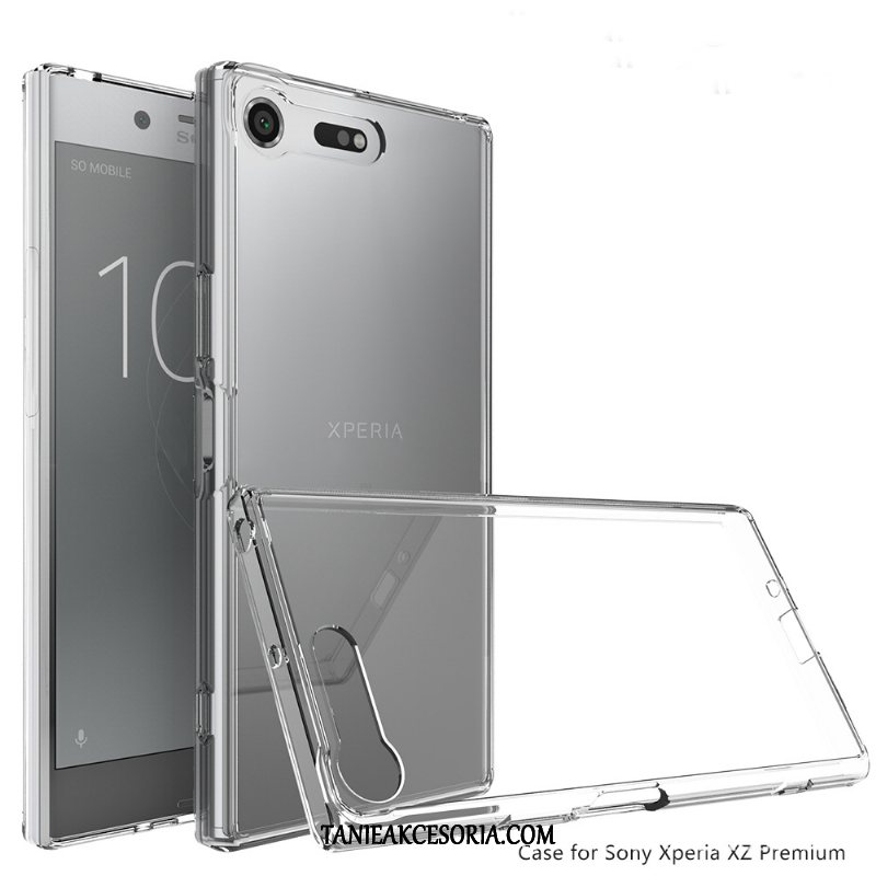 Etui Sony Xperia Xz Premium Anti-fall Telefon Komórkowy Przezroczysty, Futerał Sony Xperia Xz Premium Granica Niebieski