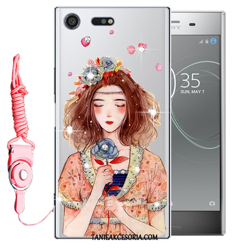 Etui Sony Xperia Xz Premium Ochraniacz Miękki Rhinestone, Obudowa Sony Xperia Xz Premium Czerwony All Inclusive Telefon Komórkowy