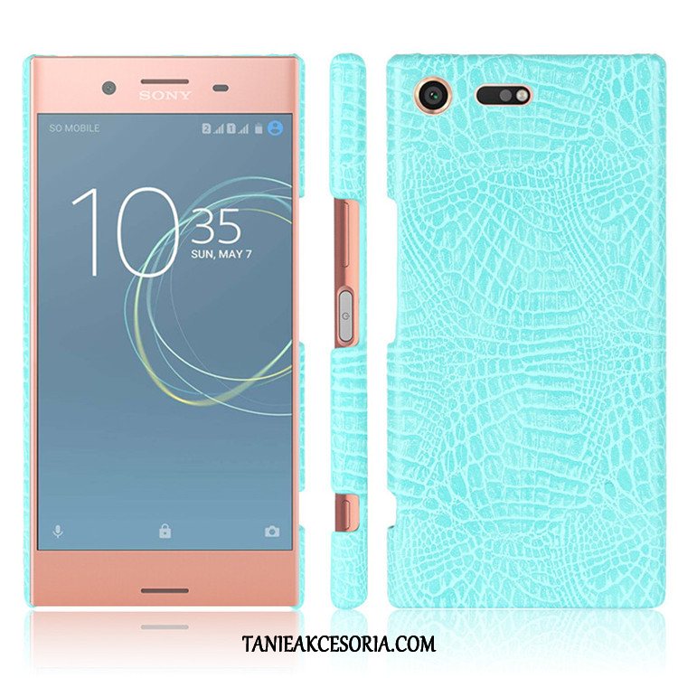 Etui Sony Xperia Xz1 Compact Skórzany Futerał Ochraniacz Wzór Krokodyla, Pokrowce Sony Xperia Xz1 Compact Niebieski Telefon Komórkowy