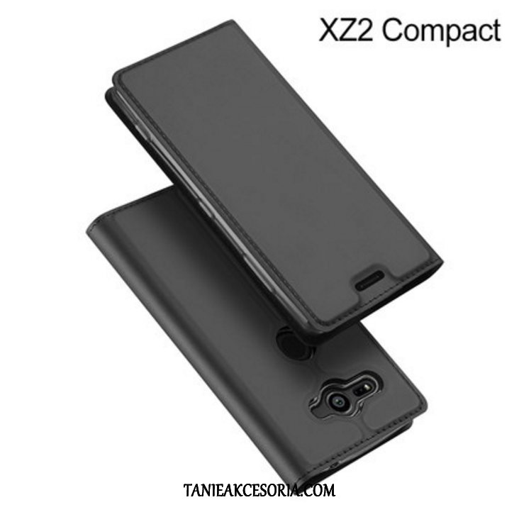 Etui Sony Xperia Xz2 Compact Karta Wspornik All Inclusive, Obudowa Sony Xperia Xz2 Compact Telefon Komórkowy Złoto Skórzany Futerał