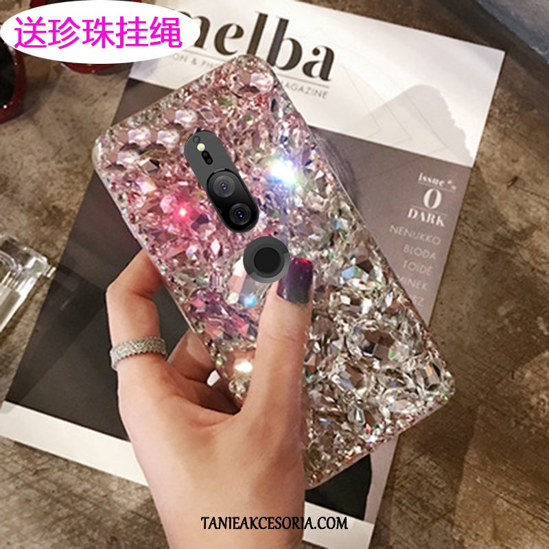 Etui Sony Xperia Xz2 Premium Czerwony Netto Rhinestone Ochraniacz, Obudowa Sony Xperia Xz2 Premium Telefon Komórkowy