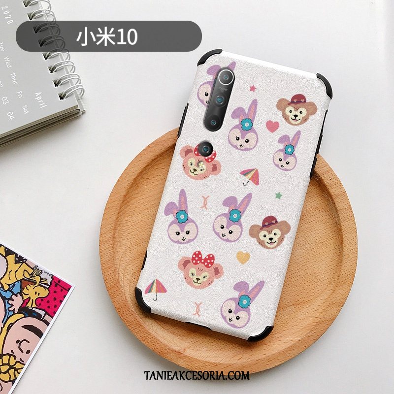 Etui Xiaomi Mi 10 Moda Silikonowe Relief, Pokrowce Xiaomi Mi 10 Jedwab Ochraniacz Kreskówka Beige