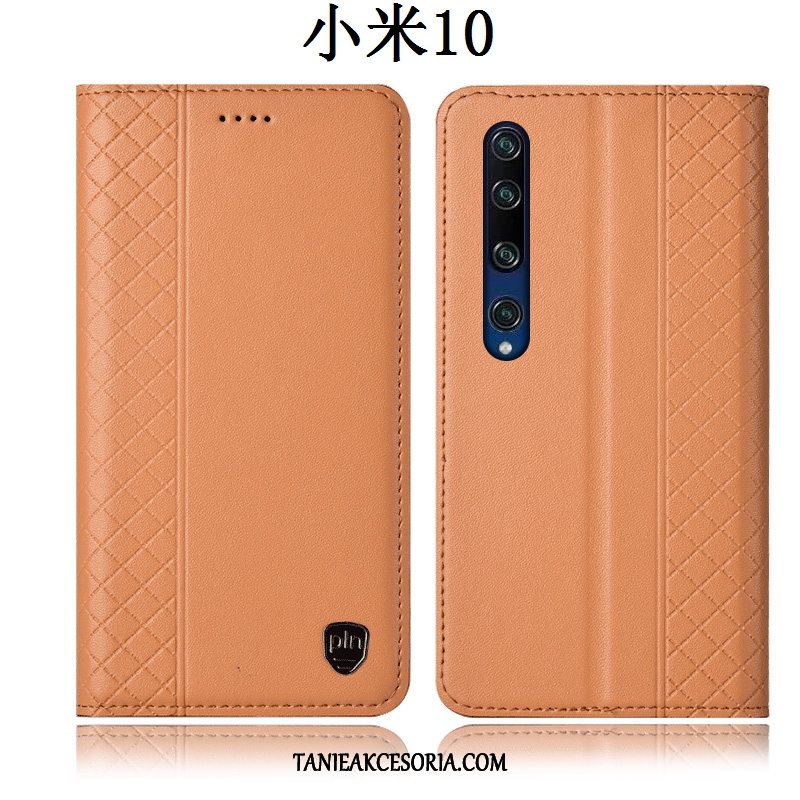 Etui Xiaomi Mi 10 Ochraniacz Telefon Komórkowy Mały, Obudowa Xiaomi Mi 10 All Inclusive Czerwony Skórzany Futerał Beige