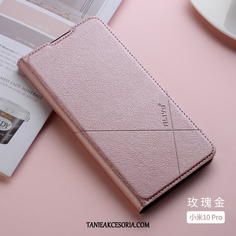 Etui Xiaomi Mi 10 Pro Anti-fall Ochraniacz Silikonowe, Pokrowce Xiaomi Mi 10 Pro Klapa Telefon Komórkowy Skórzany Futerał Beige