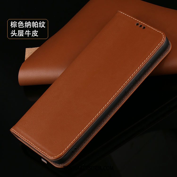 Etui Xiaomi Mi 10 Pro Prawdziwa Skóra Szary Mały, Pokrowce Xiaomi Mi 10 Pro Telefon Komórkowy Silikonowe Wzór Beige