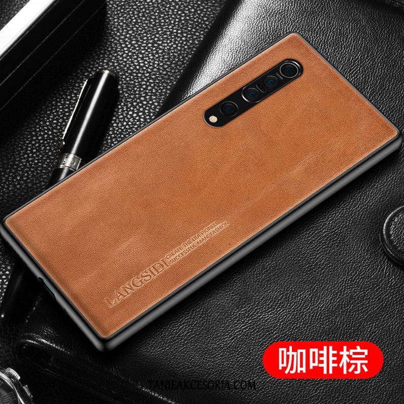 Etui Xiaomi Mi 10 Pro Prawdziwa Skóra Telefon Komórkowy Wysoki Koniec, Pokrowce Xiaomi Mi 10 Pro Skórzany Futerał Kreatywne All Inclusive Beige