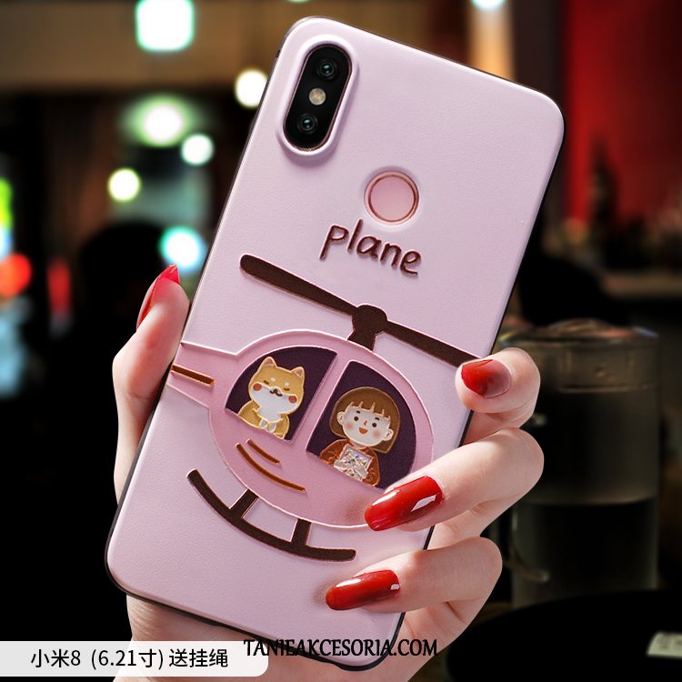 Etui Xiaomi Mi 8 Anti-fall Wzór Różowe, Pokrowce Xiaomi Mi 8 Kreatywne Cienkie Czerwony Beige