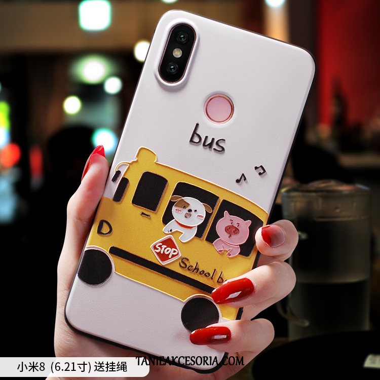 Etui Xiaomi Mi 8 Anti-fall Wzór Różowe, Pokrowce Xiaomi Mi 8 Kreatywne Cienkie Czerwony Beige