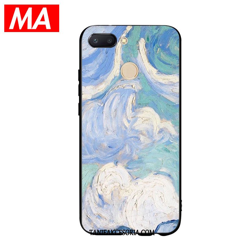 Etui Xiaomi Mi 8 Lite Niebieski Obraz Olejny Ochraniacz, Pokrowce Xiaomi Mi 8 Lite Abstrakcja Telefon Komórkowy Mały Beige