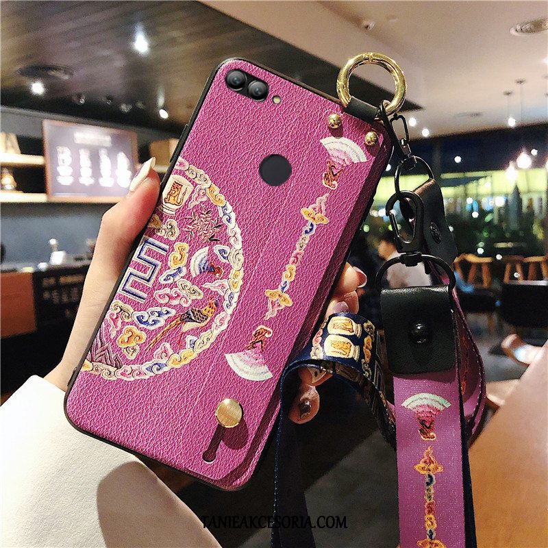 Etui Xiaomi Mi 8 Lite Purpurowy Anti-fall Silikonowe, Obudowa Xiaomi Mi 8 Lite Telefon Komórkowy Chiński Styl Czerwony Beige