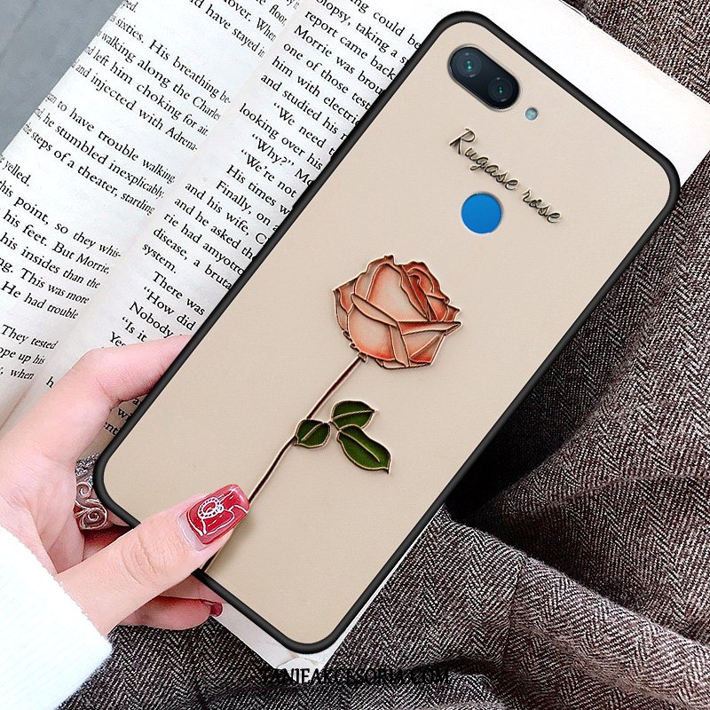 Etui Xiaomi Mi 8 Lite Relief Kolor Osobowość, Futerał Xiaomi Mi 8 Lite Drzewa Wzór Nubuku Beige