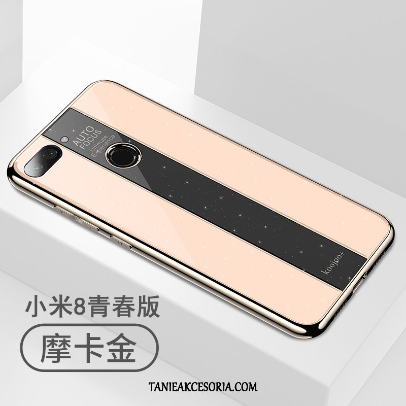 Etui Xiaomi Mi 8 Lite Szkło Czerwony Netto Mały, Futerał Xiaomi Mi 8 Lite Tendencja Obrzeża Anti-fall Beige