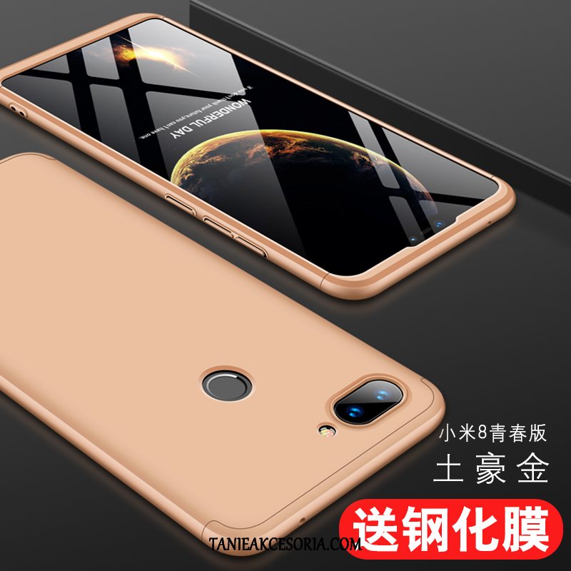 Etui Xiaomi Mi 8 Lite Szkło Hartowane Anti-fall Trudno, Futerał Xiaomi Mi 8 Lite Mały All Inclusive Telefon Komórkowy Beige