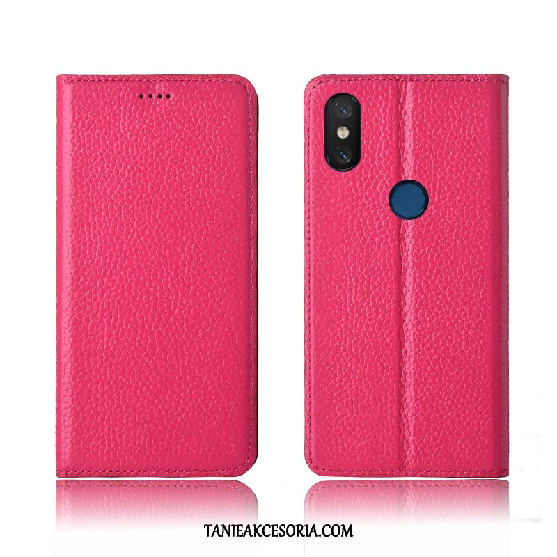 Etui Xiaomi Mi 8 Miękki Prawdziwa Skóra Ochraniacz, Futerał Xiaomi Mi 8 Litchi Wzór Skórzany Braun Beige